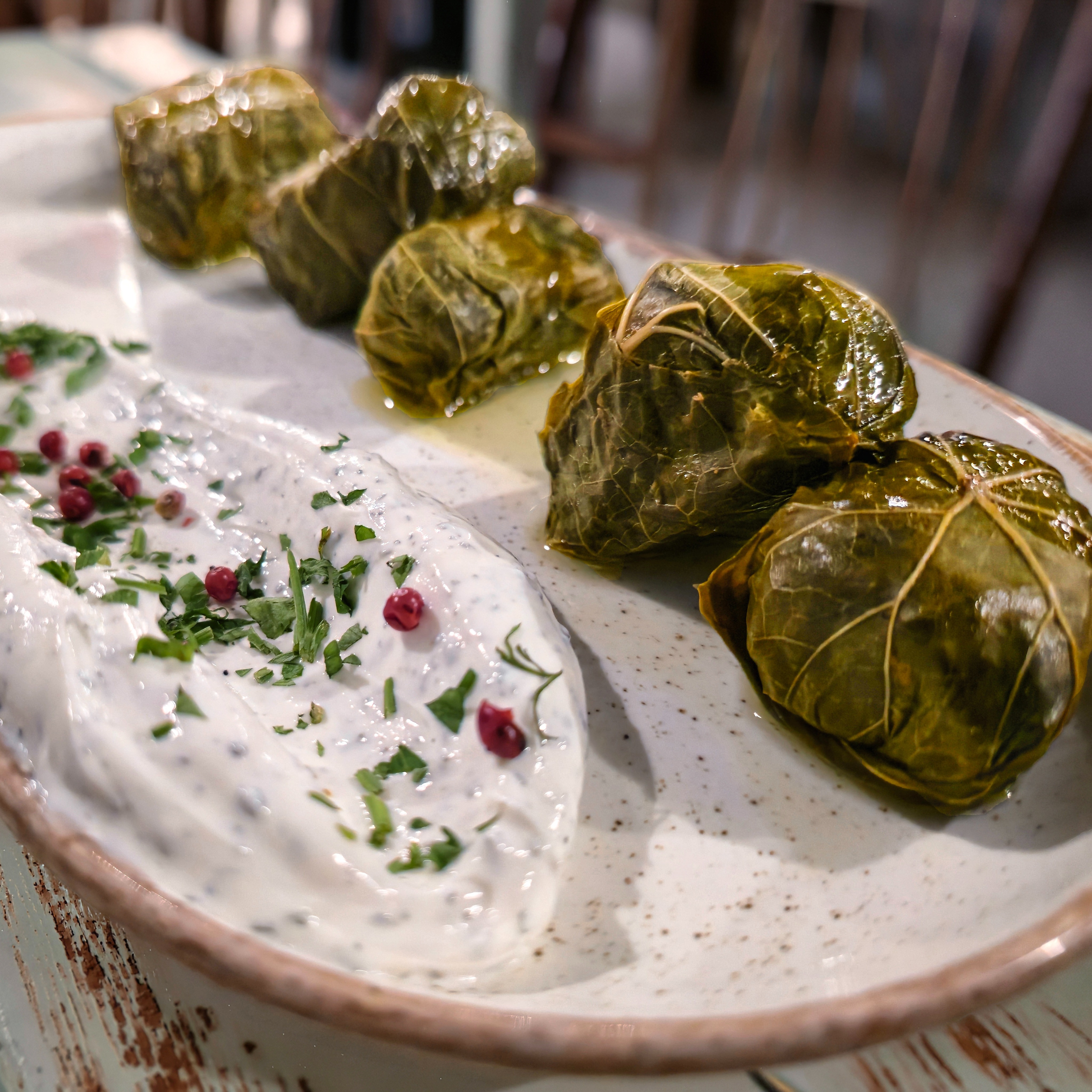We started with the dolmades at Kapari in Naoussa, Paros - vine leaves stuffed with rice and local herbs.

One of those starters you’re still talking about after the meal.

#Naoussa #Starters #AgeanCuisine 
1 m